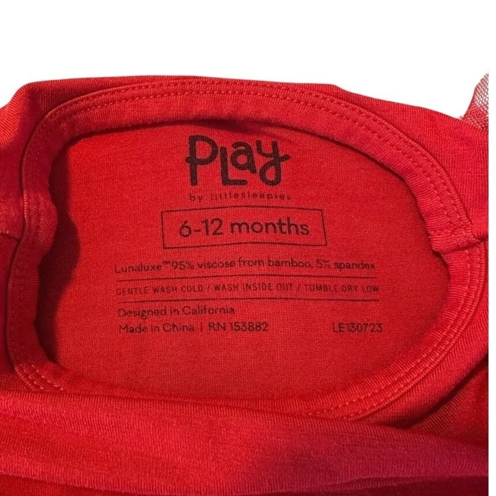 Play by littlesleepies Infant Tulle Long Sleeve Dress‎ Bloomers Red 6-12 Months